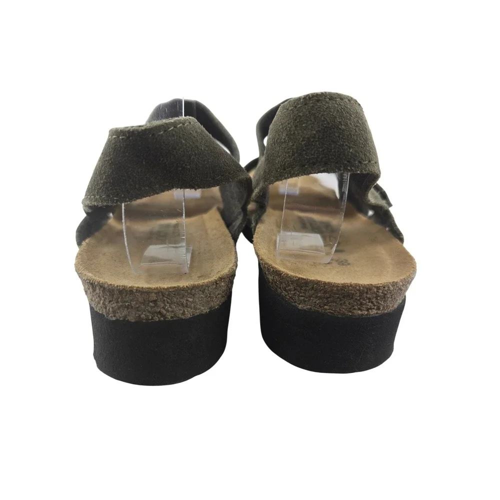 Naot Kayla Olive Green Suede Strappy Sandals Womens 39 US 8-8.5 Made in Israel